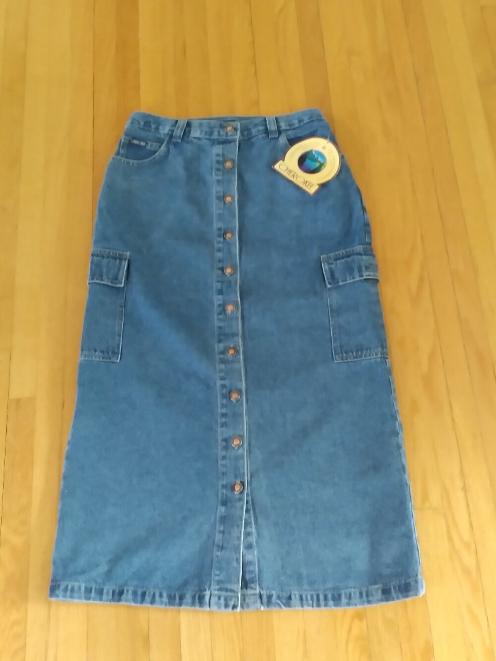 Comfortable Cotton Button Long Skirt, Cherokee, Size - 10